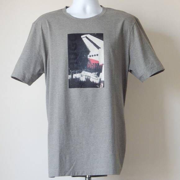 HUGO by Hugo Boss Men’s Grey Dinumo Print Graphic Crew Neck T Shirt XXL NWT - Picture 2 of 6